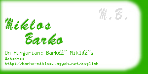 miklos barko business card